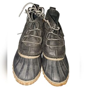 💰SOREL Women's Duck Boots Handcrafted Natural Rubber Black Waterproof